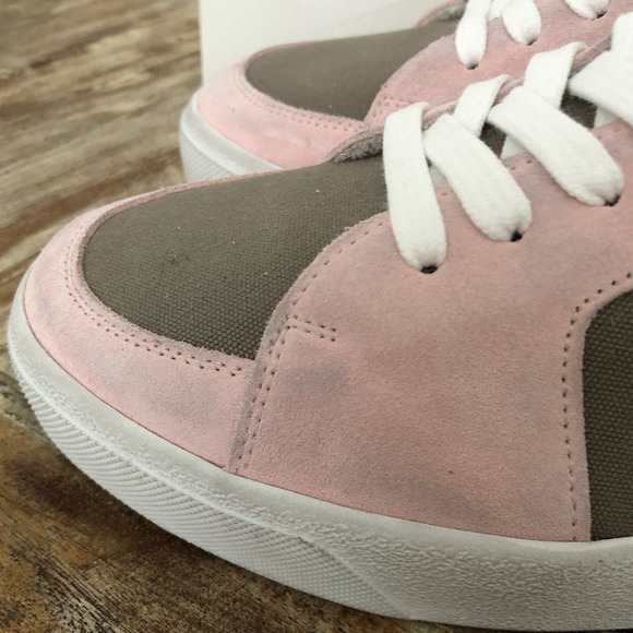 RE/DONE 90s High Top Skate Shoes Canvas Suede Sneakers Grey & Pink NWB Size 37 - Picture 5 of 12